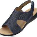 SHIBEVER Women's Flat Sandals Comfortable: Summer Dressy Walking Shoes | Arch Support for All-Day Comfort - Open Toe with Adjustable Straps for Casual Daily Wear, Travel & Vacation Size: 7