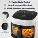 7.4QT Glass Air Fryer with Glass Basket, White