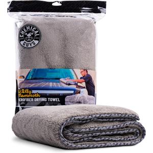 Chemical Guys Woolly Mammoth Large Microfiber Drying Towel - 36 x 25 Inch Gray, Ultra Plush Super Absorbent Car Drying Towel for Cars, Trucks, SUVs, Motorcycles, RVs, and Auto Detailing
