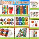 BenLouis 120Pcs Sports Party Favors Football Basketball Soccer Baseball Pencils Stickers School Stationery Bulk for Kids Sports Party Team Gift Fillers School Classroom games Rewards Supplies