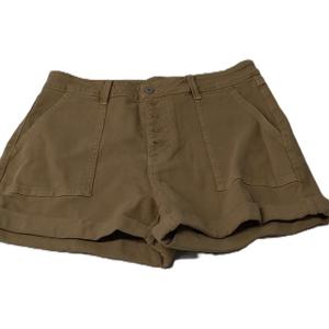 Casual 5-Button Khaki High-Waisted Shorts for Women, Size L