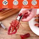 6 PCS Crawfish Tail Remover Tool, Stainless Steel Crawfish Peeler Tool, Ease of Use, Keep Your Fingers Clean, Suitable for Kitchen and Restaurant