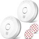 Ecoey Smoke Detector Fire Alarm with Photoelectric Technology, Fire Detector with Test Button and Low Battery Signal, Fire Alarm for Bedroom and Home, FJ136GB, 2 Pack (2 Packs)
