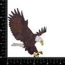 Bald Eagle Landing Iron On Patch Embroidered Eagle Applique for Jackets, Vests & Backpacks (3.88 inch x 3 inch)