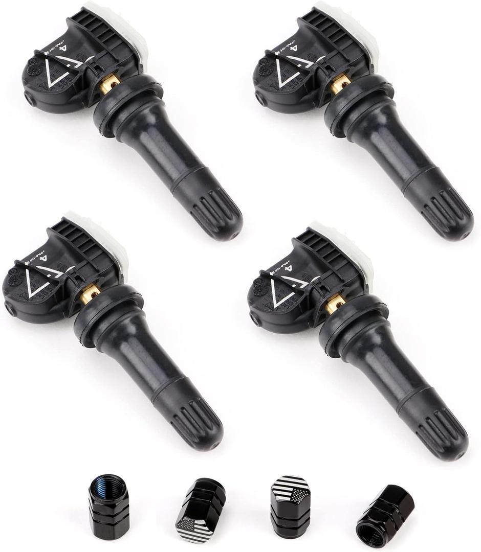 TPMS Tire Pressure Monitoring System Sensor 433MHz GM Preprogrammed 13598773 Replacement Compatible with Chevy Cadillac GMC Buick (4 Packs)