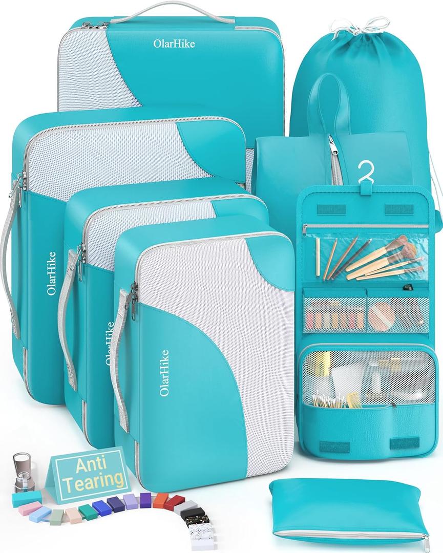 OlarHike Packing Cubes for Travel,8 Set,Turquoise