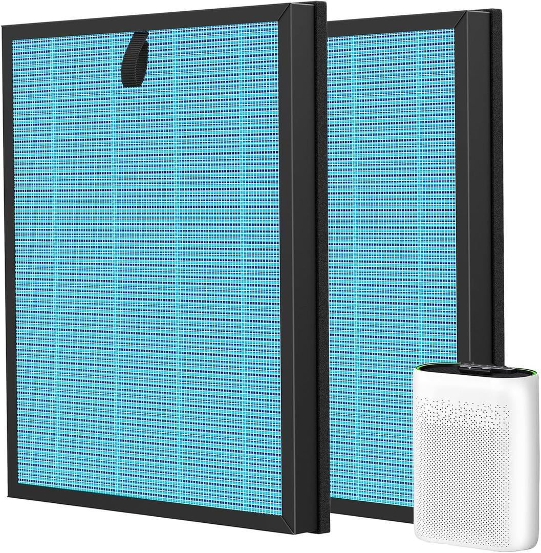 2 Pack MK-D05 Air Filter Replacement for A-EVE MK-D05 Air Purifiers, 4-in-1 High-Efficiency Filter - Standard Version, Blue