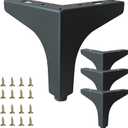 4 Pack 4" Matte Black Metal Furniture Legs, 1.4mm Thickness Metal Cabinet Feet(Black)