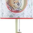 Idea Nuova Disney Winnie The Pooh 2 Layer Cut Out Shade Stick Table Lamp with Figural Pull Chain and Themed Printed Decorative Shade (Beige)