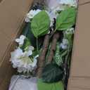 4FT White Hydrangea Artificial Flowers Tree Large Real Touch Faux Silk Hydrangea Plants Potted Fake Flower in White Pot for Home Indoor Outdoor Front Porch Garden Entrance Living Room Decor, 2 Pack