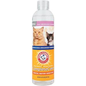 Arm & Hammer Complete Care Fresh Dental Water Additive for Cats - Cat Dental Care Solution for Bad Breath, Includes Cat Toothpaste Enzymatic Action, Ideal for Cat Grooming Supplies, 8 Fl Oz
