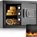 KPASAFE 1.3 Cuft Small Safes for Home, Security Safe Box with Fireproof Bag, Digital Keypad, Spare Keys and Alarm System, Security Anti-Theft Design for Valuables, Document, 9.84"W x 9.84"D x 13.78"H