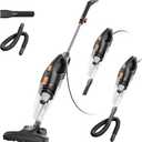 Corded Stick Vacuum Cleaner - Lightweight, Powerful Suction with 450W Motor, 3-in-1 16.4Ft Cord Vacuum Cleaners for Home, Hard Floor, Carpet, Pet Hair Black Orange