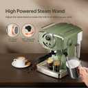 SUMSATY Espresso Machine 20 Bar Espresso Maker with Milk Frother Steam Wand, Professional Espresso Machine for Home Cappuccino & Latte Maker, Retro Coffee Maker with 61oz Water Tank, Matcha Green