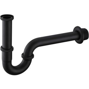 Brass P Trap, 1 1/4 Bathroom Basin Sink Waste Trap Drain Kit with Flange and Slip Joint Extension Tube Drain Tailpiece, Adjustable Height, Matte Black