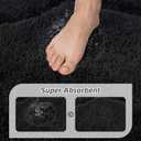 BEQHAUSE Bathroom Rugs Nonslip Bath Mat Soft & Absorbent Shaggy Bathroom Mats for Bathrooms Machine Washable Bath Rug for Shower Sink and Bathtub, Black, 16"x24"