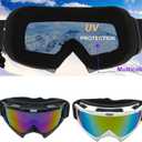 2 Pack Motorcycle Dirt Bike Goggles for Men Women, MX UTV Racing Riding Windproof Dustproof Goggles, Off Road Goggle (Black Frame Colored Lens and White Frame Red Lens)