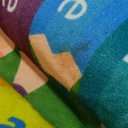 6x9 Playroom Rugs for Kids Washable, Educational and Fun Playmat with ABC Alphabet Animals Shapes Colors, Non-Slip Play Mat Learning Rugs for Baby Toddler Children Game Activity (Colorful)