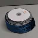 HUIHUANG Turquoise Blue Velvet Wired Ribbon 2.5 inch Blue and Silver Christmas Ribbon for Tree Decorations, Bows, Wreaths, Garlands, Gift Wrapping- Continuous 10 Yards