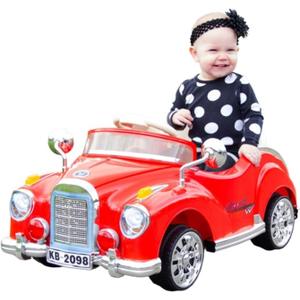 Kids Ride on Car with Remote - Classic Toddler Car for Kids Ages 3-6 - 6V Battery-Powered Ride on with Lights and AUX Port by Lil' Rider (Red)