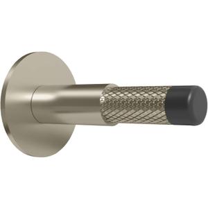 Mega Handles Knurled Baseboard Door Stopper - Heavy Duty Door Stoppers for Bottom of Door, Zinc Alloy Door Stops with Rubber Tip - Satin Nickel