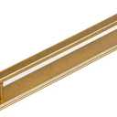 Goo-Ki Antique Brass Cabinet Pulls with Escutcheon Backplate – 2 Pack 7 9/16 Inch Center Vintage Rectangular Drawer Handles with Rounded Edges, Mid-Century Hardware for Kitchen & Dresser
