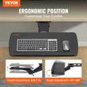 VEVOR Under-Desk Keyboard Tray, Adjustable for Height and Tilt, Slide-Out Design, Spacious 25x9.8 Inch Surface, Ideal for Home and Office Use