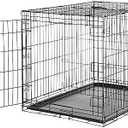 Amazon.com : Amazon Basics Durable, Foldable Metal Wire Dog Crate with Tray, Single Door, 42 x 28 x 30 in, Black : Pet Supplies
