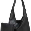 Casual Hobo Bag for Women Soft Shoulder Bags Slouchy Pu Leather Tote Purses for Work Travel