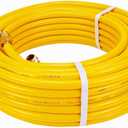 35ft 1/2'' CSST Gas Line Flexible Gas Line 1/2 Pipe with 2 Male Fittings Corrugated Stainless Steel Tubing for Natural Gas Propane