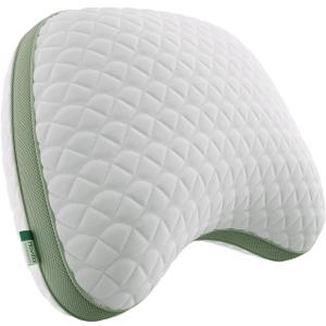 Novilla Tencel Side Sleeper Pillow for Neck and Shoulder Pain, Curved Crescent Design with Adjustable Shredded Memory Foam, Silk-Like Soft Cover for Face & Hair Care, Queen