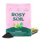 Rosy Soil Seedling Seed Starter Soil - Peat-Free Organic Potting Mix for Seeds, Cuttings, Microgreens- w/Worm Castings, Root-Boosting Biochar, Less Prone to Gnats, for Germination, Propagation - 4qt
