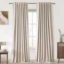 UHITECH Linen Blackout Curtains 90 Inch Length 2 Panels Set Thermal Living Room Black Out Curtain for Bedroom Nursery Modern Farmhouse Darkening Drapes (Oatmeal, 52W x 90L)