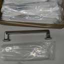 Alzassbg 10 Pack Polished Chrome Cabinet Pulls, 5 Inch(128mm) Hole Centers Cabinet Handles Square Kitchen Hardware for Cabinets AL3046CP