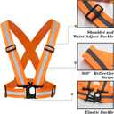 5 Pack Mount Marter Reflective Vest, Lightweight Safety Vest For Women, Men And Kids, Adjustable Reflective Running Vest With 360 High Visibility For Running, Cycling, Motorcycle, Orange 1-2