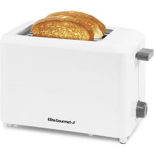 Elite Gourmet ECT-1027 Cool Touch Toaster, 7 Toast Settings Cancel Functions, Slide Out Crumb Tray, Extra Wide 1.5" Slots for Bagels Waffles Specialty Breads, Puff Pastry, Snacks, White