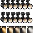 ALAMPEVER 12 Pack LED Track Lighting Heads, Dimmable J Type LED Track Lights with 5 Selectable Color Temperatures, 2700K/3000K/3500K/4000K/5000K, 10W, 800LM, 36°, Ideal for Home Commercial Use, Black