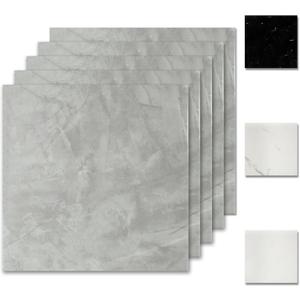10 Sheets Peel and Stick Backsplash, 11.8"x11.8" Stick on Backsplash Tile Stickers Self Adhesive Backsplash Tile for Kitchen Bathroom Laundry Room (Gray Marble)
