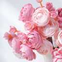 Ranunculus Artificial Flowers 18 Pcs, Faux Silk Mini Peonies Bulk Flowers for Vase, Fake Wedding Filler Flowers for DIY Bouquets, Centerpieces Arrangements Bridal Shower Decor, Dusty Rose