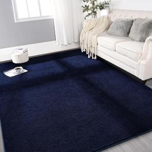 Large Ultra Soft Modern Area Rugs for Living Room Bedroom, 72*48 Feet Navy Blue Thickened Memory Foam Indoor Solid Minimalist Carpets, Non-Slip Comfy Rug for Boys Girls Nursery Room Home Decor