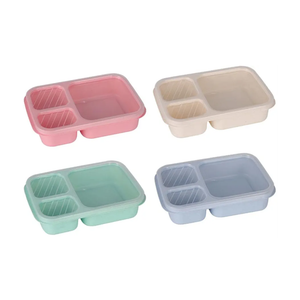 Bento Box Adult Lunch Box 4 Pack Lunch Containers 3-Compartment Reusable Food Storage Snack Containers Dishwasher Safe Stackable for Work & Travel