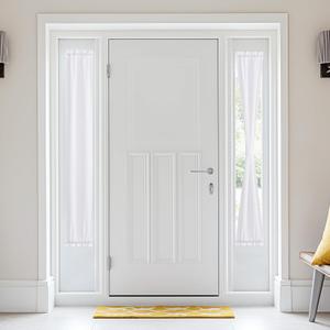 NICETOWN 2 Panels Sheer Door Curtains 72 inches Long for Kitchen, Light Filtering Non See Through Privacy Curtain Drapes with Tiebacks for Living Room Bedroom, White, 26 inches Wide
