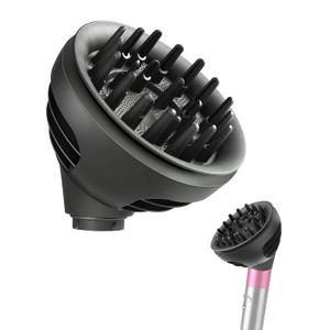 Wave+Curl Diffuser for Dyson Airwrap Styler, Upgraded Diffuser Nozzle Attachment for Dyson Airwrap HS01 HS05 HS08 for Wavy Curly or Coily Hair Type (Gray)