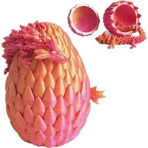 Easter 3D Printed Dragon Egg, Crystal Dragon Eggs with Dragon Inside, Fidget Toys for Adult, Full Articulated Dragon Egg Surprise Gifts for Home Office Desk Decoration