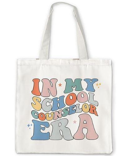 Counselor Gifts Tote Bag, Guidance Counselor Gifts, Counselor Gifts for Women, Groovy Retro Counselor Canvas Tote Bags for Women, Reusable Grocery Bags Shopping Bags
