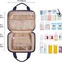 Leudes Travel Pill Bottle Organizer,Medicine Organizer and Storage,Home Medication Bag, Cases,Carrier for Pills,Vitamin,Fish Oil,Supplements for Women and Men (Medium, Blue)