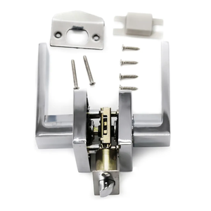 Passage Keyless Door Handle Lever for Right and Left Handed Doors with Full Set Lockset and Matching Screws for Closet Hallway Satin Nickel