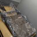 TIMBER RIDGE Outdoor Folding Rocking Chair, 29" Padded High Back Neck & Back Support, Hard Armrests for Easy Stand Up, Stable Steel Frame Supports 300 lb, Quick Fold for Patio, Lawn & RV Camping,Brown (Brown-1 Pack)