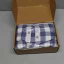 PiccoCasa 100% Cotton Terry Kitchen Towels Set of 6 Plaid Pattern (13 x 29 Inch) Soft Absorbent Drying Dish Towels for Kitchen Cooking - Blue, White
