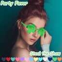 2 x 2 Pair Star Shaped Sunglasses Transparent Color Star Glasses Pentagram Glasses for Women Children Party Favor (Green)